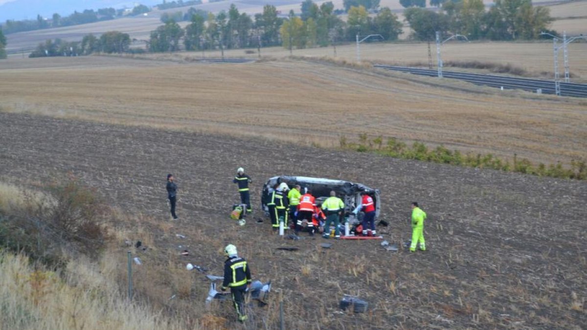 Imagen del accidente registrado en Pancorbo.-ECB