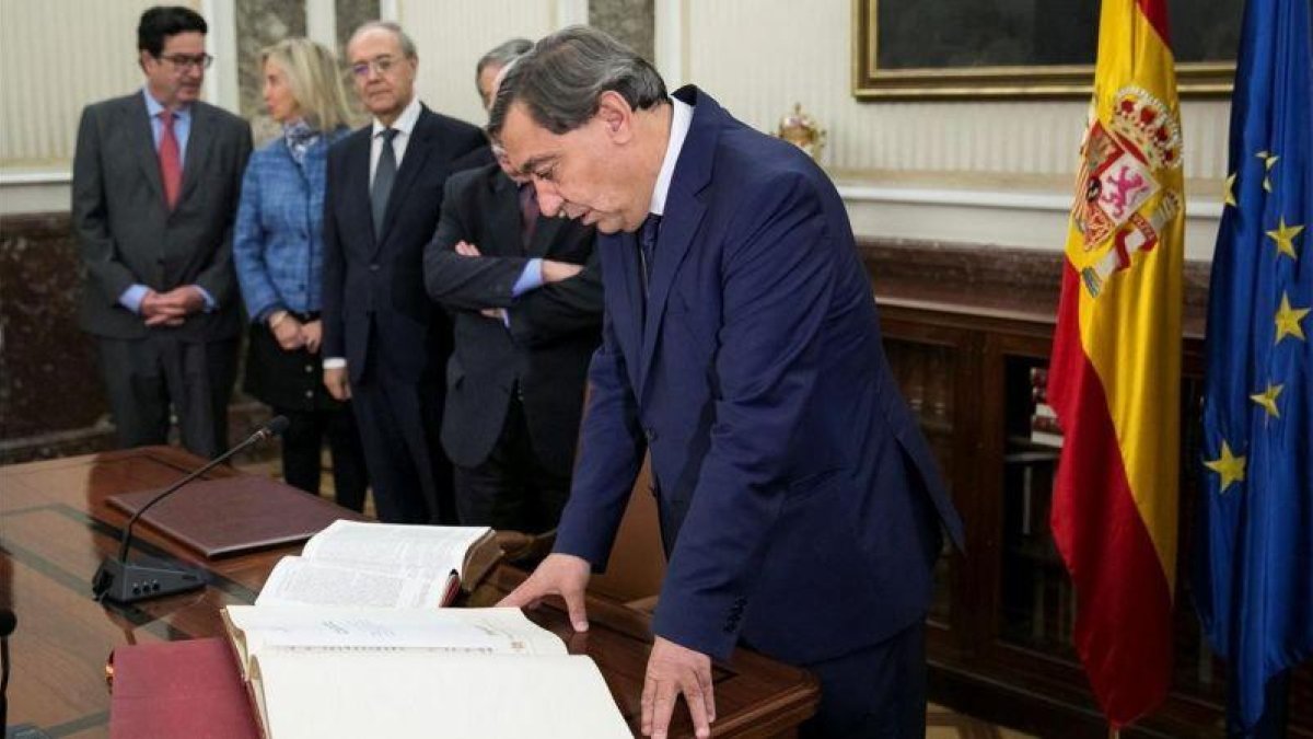 El fiscal general del Estado, Julián Sánchez Melgar, preside por primera vez la reunión del pleno del Consejo Fiscal.-SANTI DONAIRE (EFE)