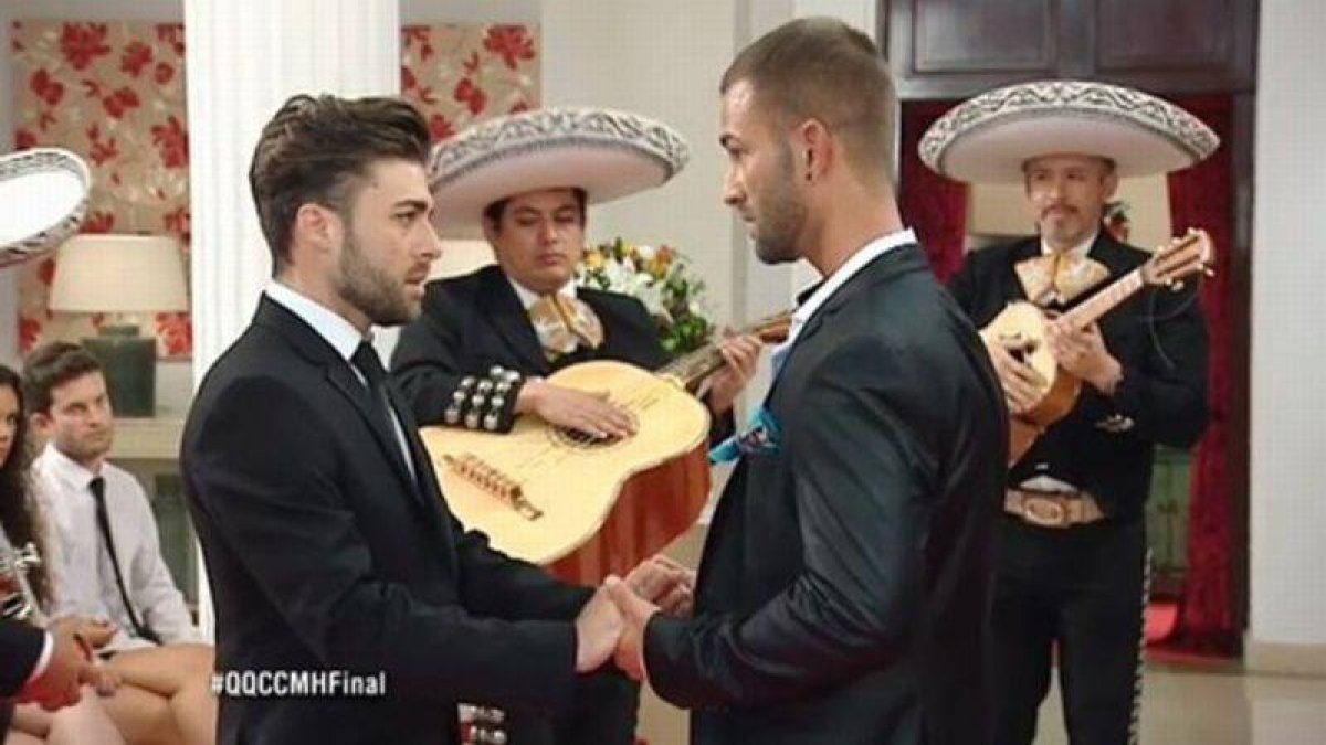 Vicente y Sandro, en la final de '¿Quién quiere casarse con mi hijo?'.-Foto: MEDIASET