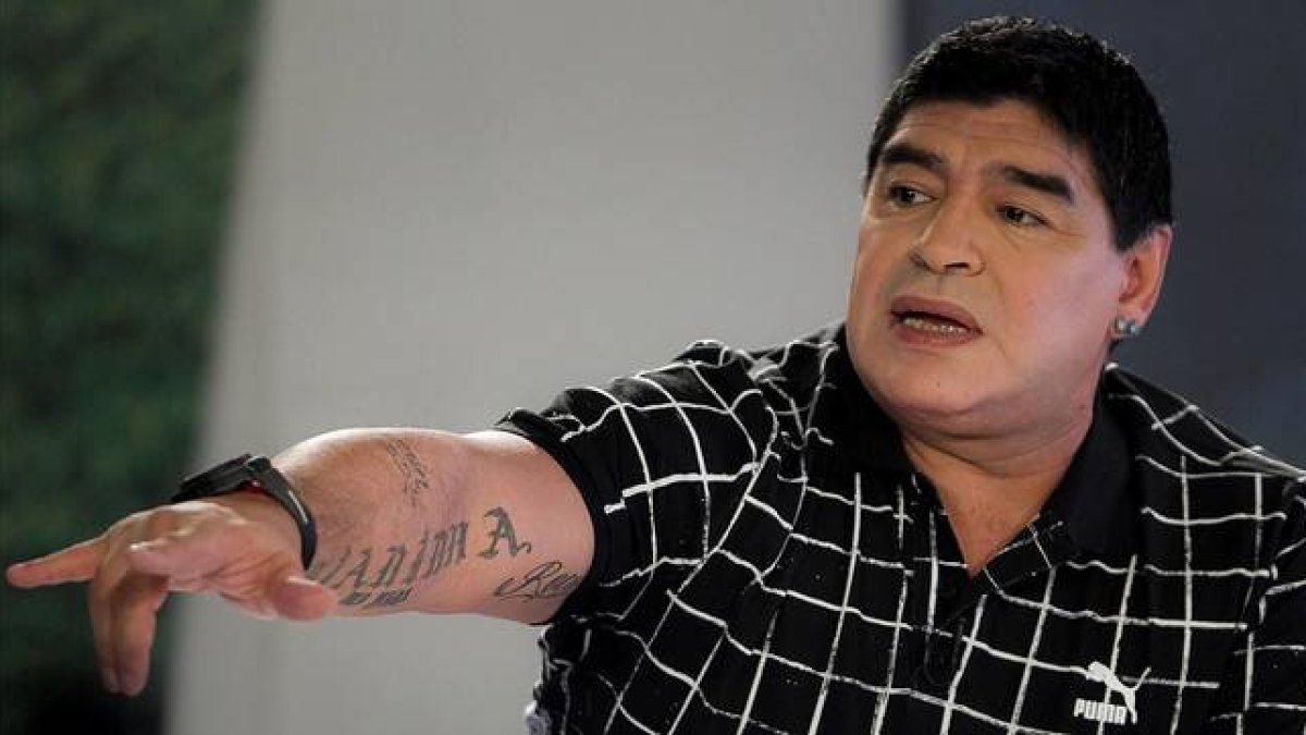 Diego Armando Maradona, durante una entrevista en televisión el pasado febrero.F-Foto: EFE / MIGUEL GUTIÉRREZ
