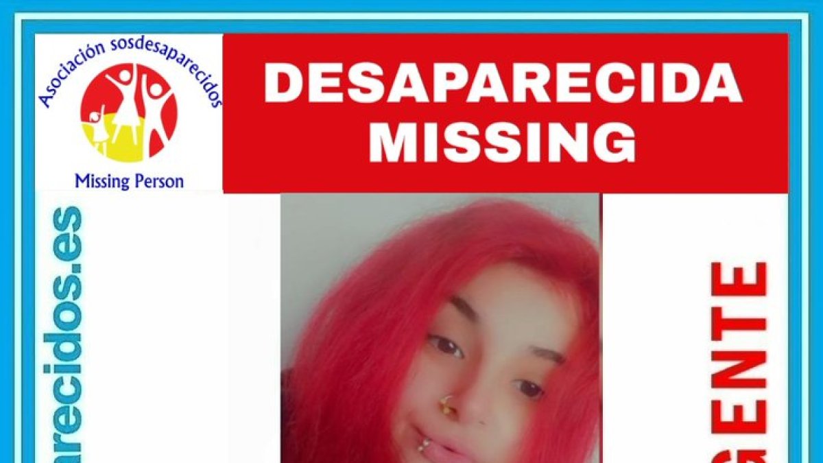 Cartel de información de la desaparecida. SOSDESAPARECIDOS