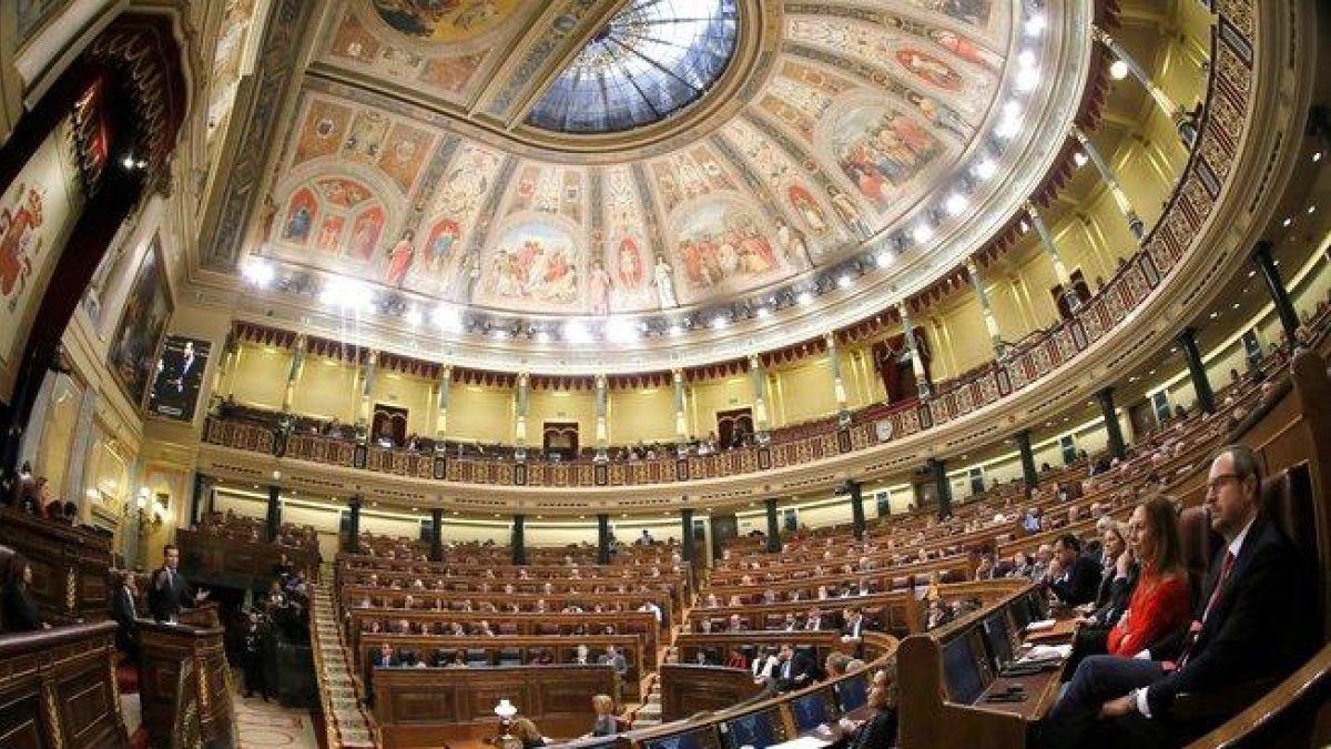 El hemiciclo del Congreso durante el debate de los Presupuestos.-EFE