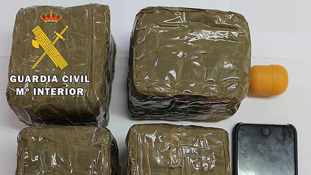 La droga se encontraba distribuida en varios paquetes.-GUARDIA CIVIL