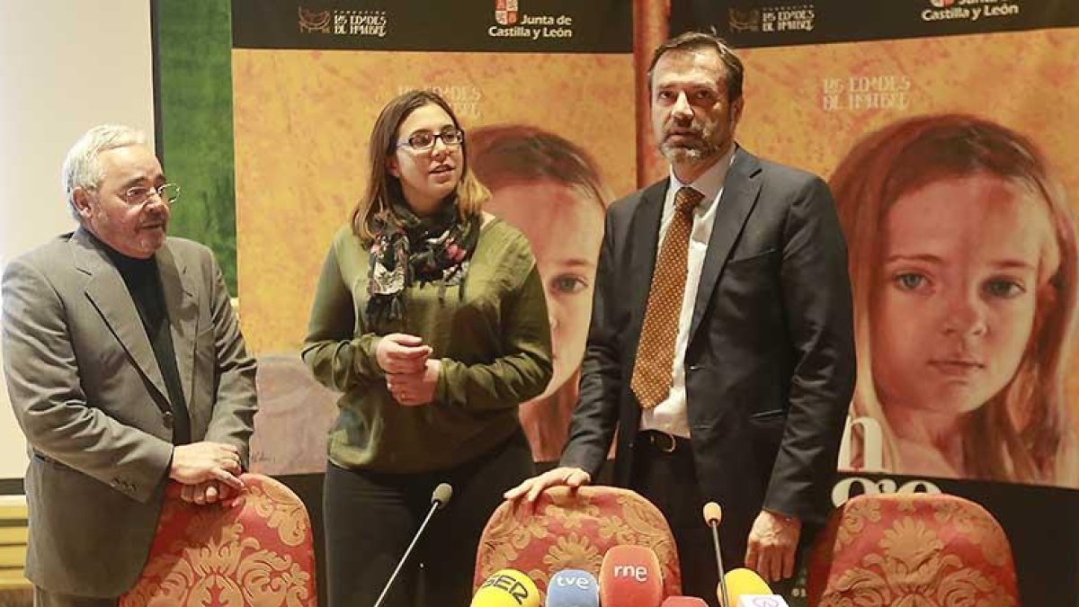 Gonzalo Jiménez, Celia Izquierdo y Javier Ramírez presentaron ayer, en Lerma, el programa de actividades de la vigésimo cuarta edición de Las Edades del Hombre.-R. G. O.