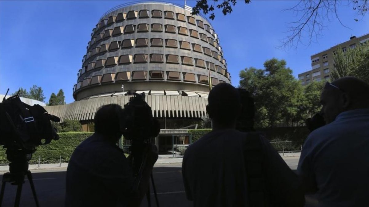 Imagen del Tribunal Constitucional este lunes por la mañana.-JUAN MANUEL PRATS