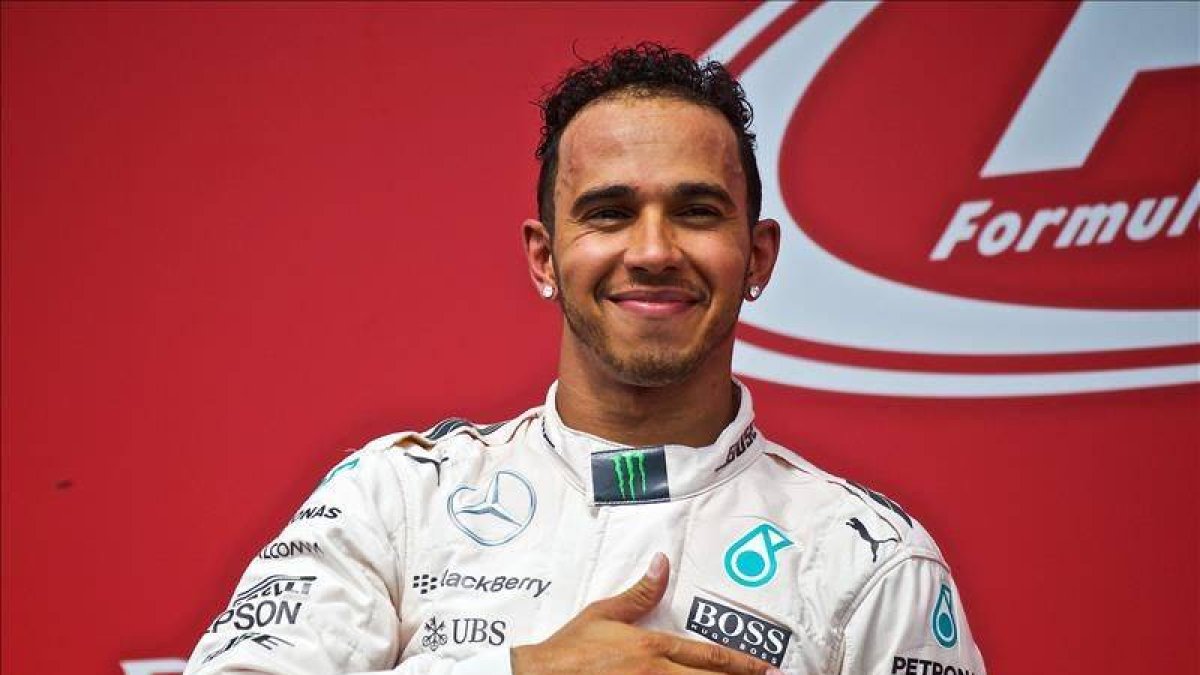 Hamilton celebra su victoria.-EFE