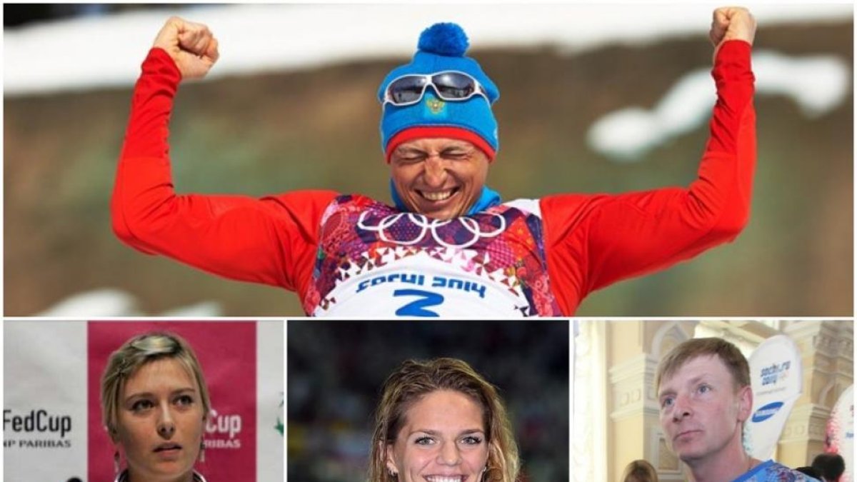 Aleksándr Lebkov, Maria Sharápova, Yulia Efimova y Aleksándr Zubkov, cuatro deportistas rusos en problemas por el dopaje.-AGENCIAS