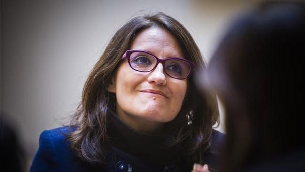 La vicepresidenta de la Generalitat valenciana, Mónica Oltra, en una rueda de prensa el pasado 20 de enero-MIGUEL LORENZO