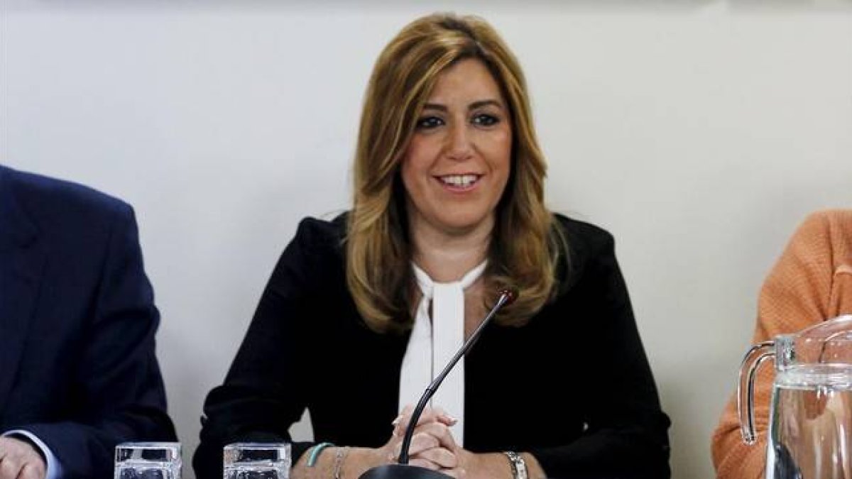 Susana Díaz, en la reunión del partido el pasado lunes.-Foto:   REUTERS / MARCELO DEL POZO