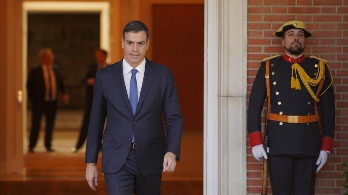 Pedro Sánchez, el pasado lunes en la Moncloa.-JOSÉ LUIS ROCA