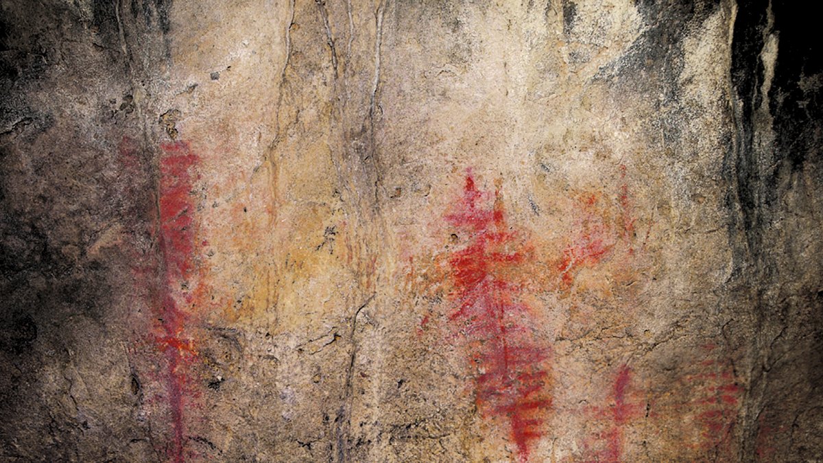 Pinturas rupestres de la Galería del Silo que dió a conocer el cántabro Jesús Carballo. GEE