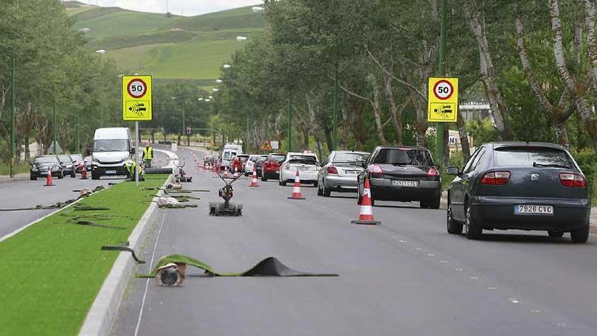 Imagen de la mediana de la avenida de Cajacírculo.-RAÚL G. OCHOA