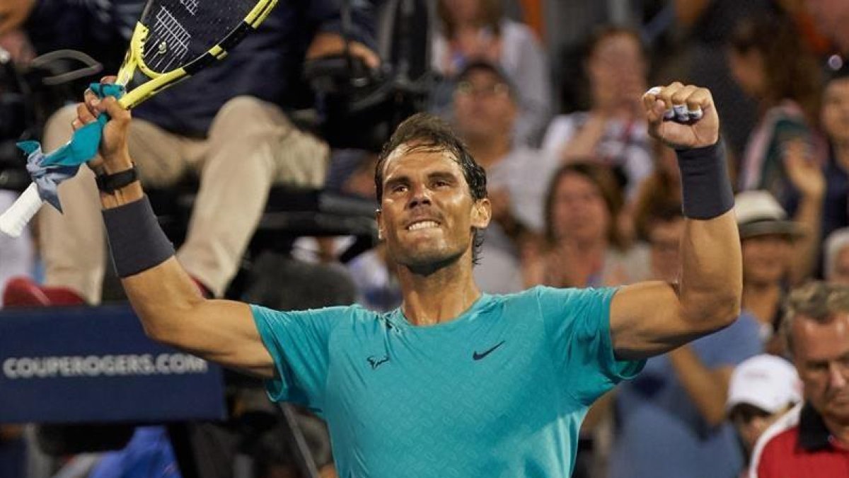 Nadal muestra su alegría.-EFE / EPA / VALERIE BLUM