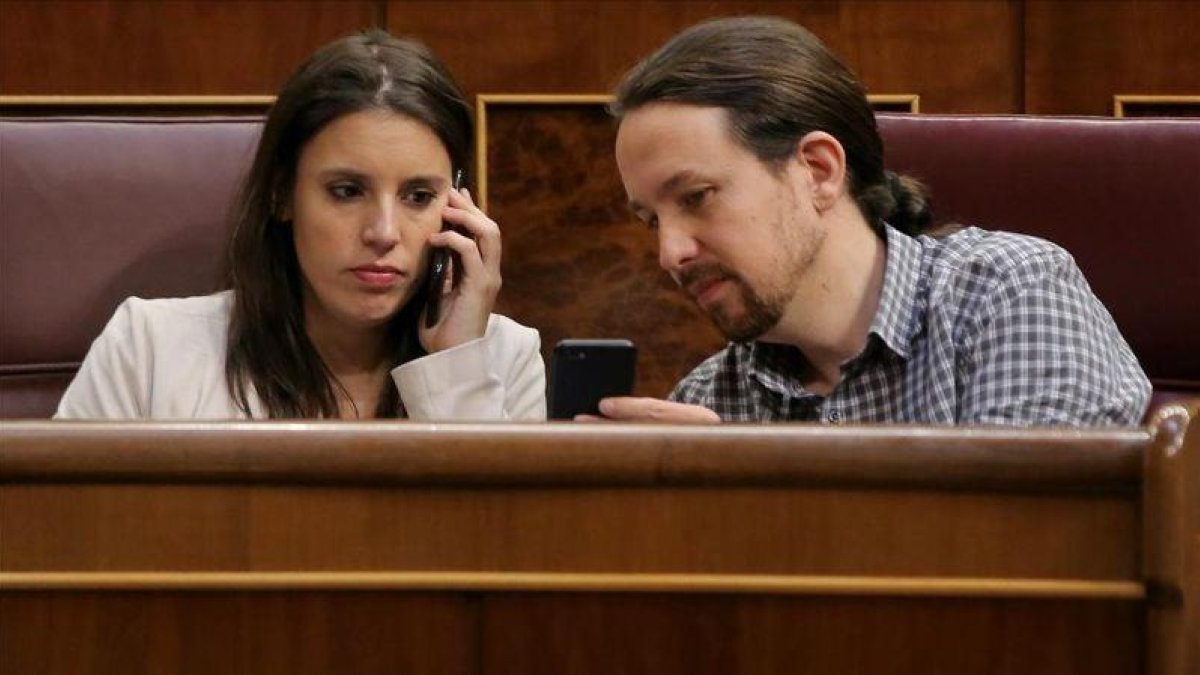 Pablo Iglesias e Irene Montero.-EL PERIÓDICO