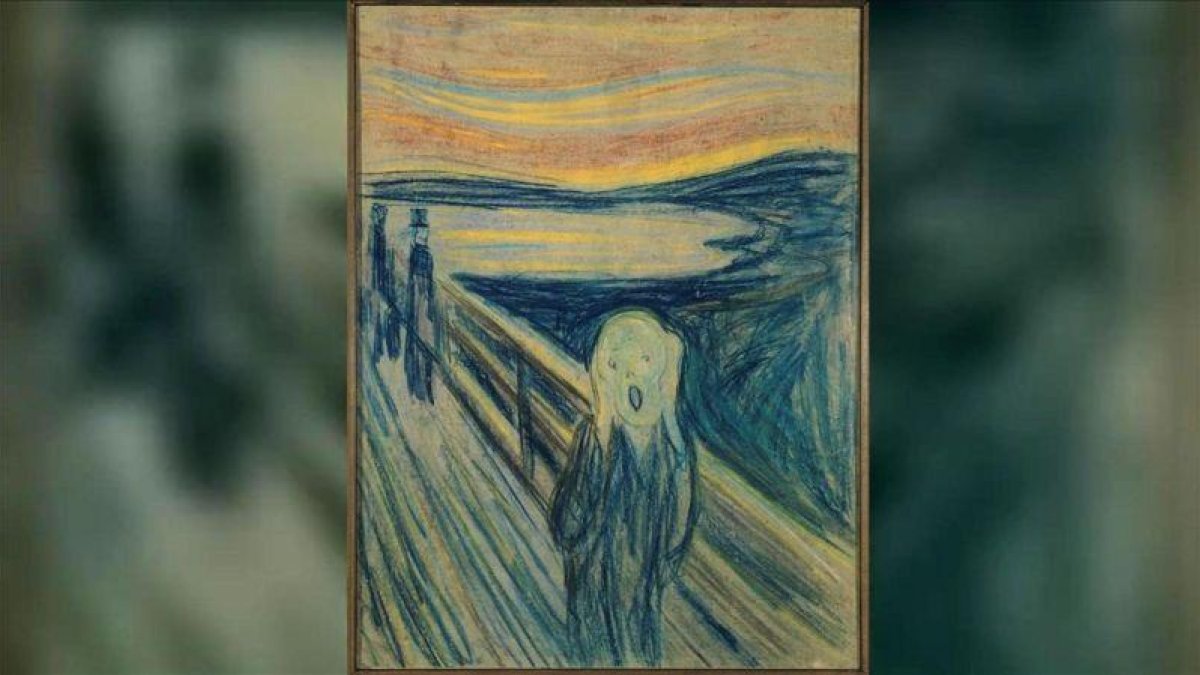 Una de las cuatro pinturas de la serie El grito, de Edvard Munch.-