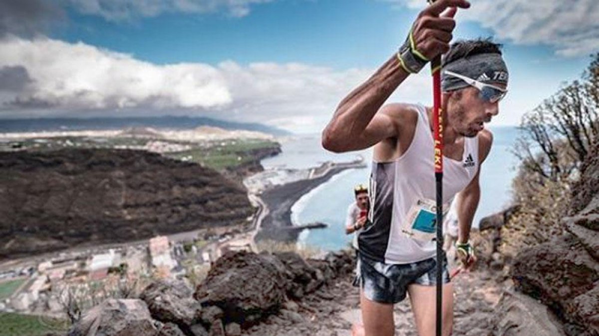 Luis Alberto Hernando en plena acción en el Kilómetro Vertical de la Transvulcania 2019-@TRANSVULCANIA