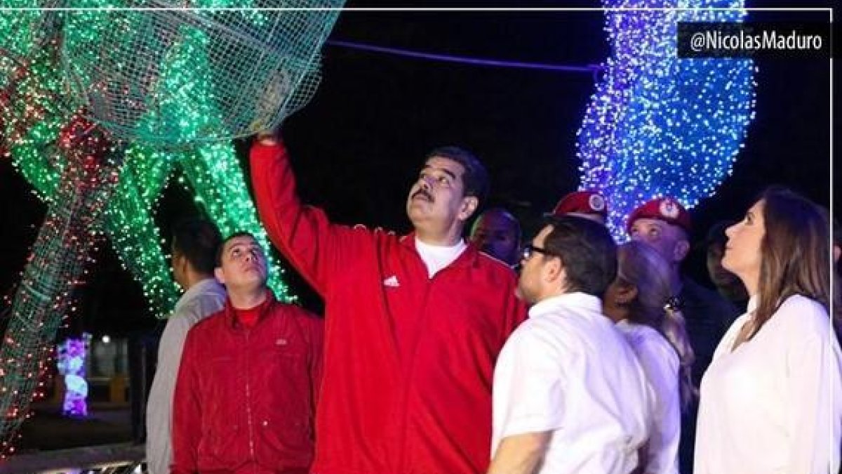 Nicolás Maduro, durante las celebraciones de la Navidad.-TWITTER