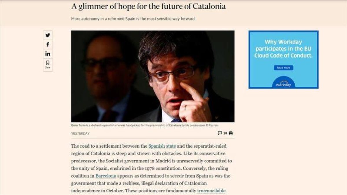 El editorial del Financial Times de este lunes.-(FINANCIAL TIMES)