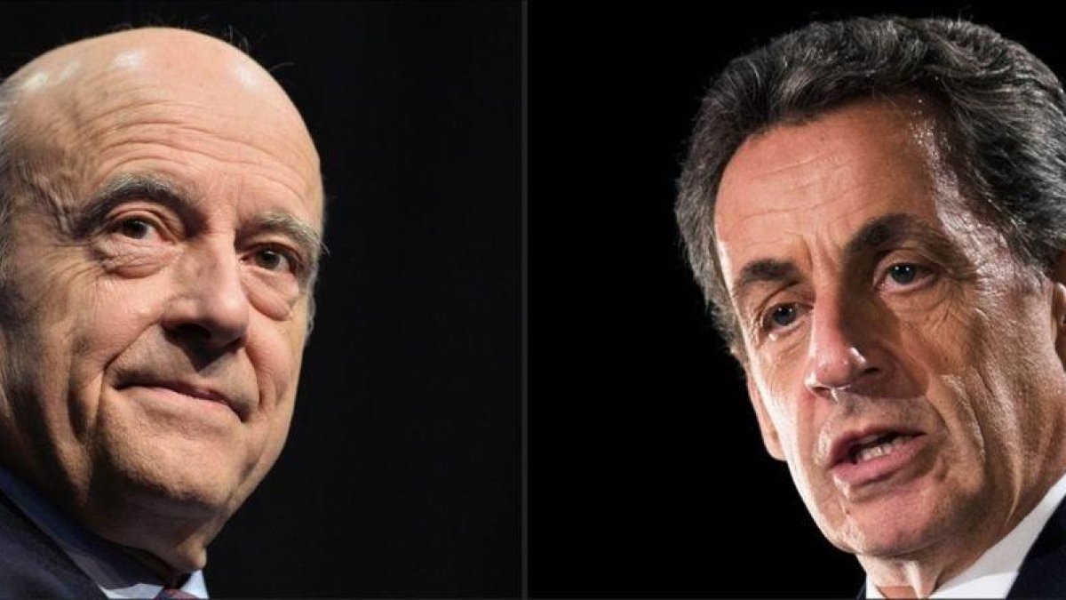 Combinación de imágenes de Juppé (izquierda) y Sarkozy.-AFP / NICOLAS TUCAT