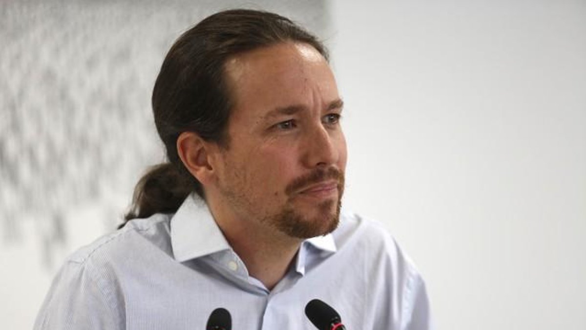 Pablo Iglesias, durante una rueda de prensa en Madrid.-DAVID CASTRO