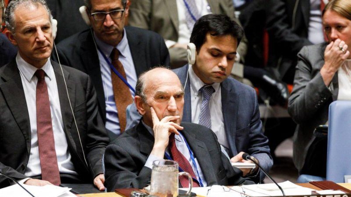 El representante de los EEUU para Venezuela, Elliott Abrams, en el Consejo de Seguridad de las Naciones Unidas.-EPA