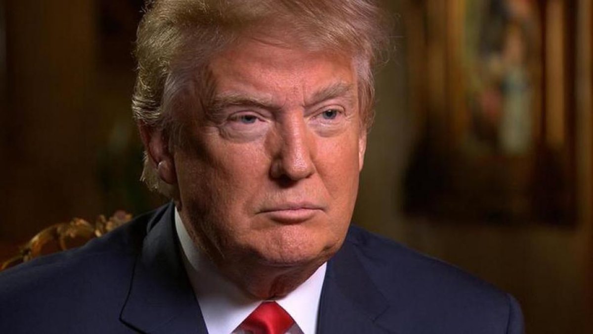 Donald Trump, durante la entrevista en la cadena CBS, este domingo.-