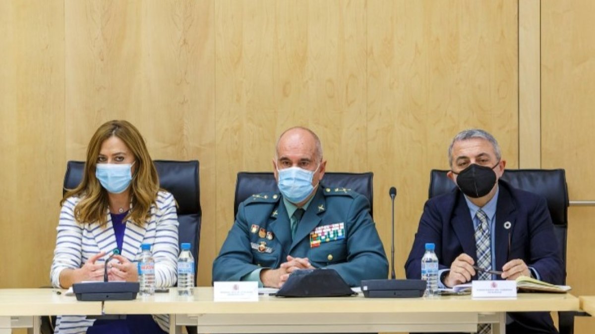 La delegada del Gobierno, en la reunión de la comisión de asistencia celebrada en Burgos. SANTI OTERO