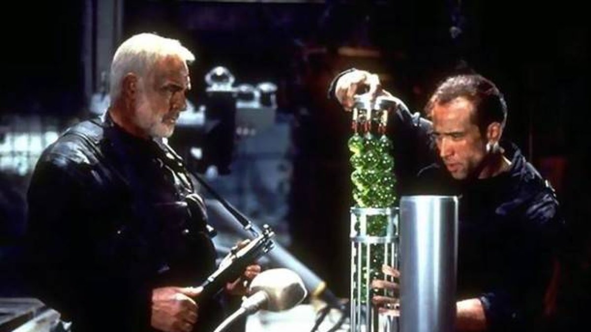 Sean Connery y Nicolas Cage, en una secuencia de 'La Roca'-