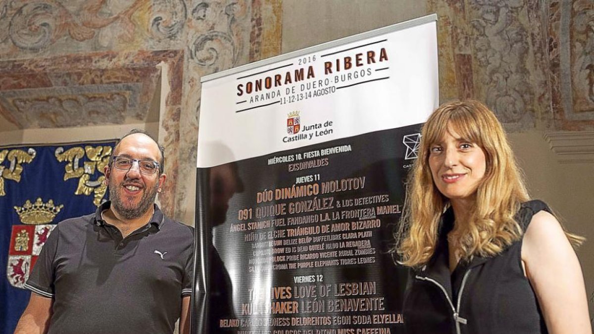 Javier Ajenjo y Mar Sancho durante la presentación ayer del festival en Valladolid.-ICAL