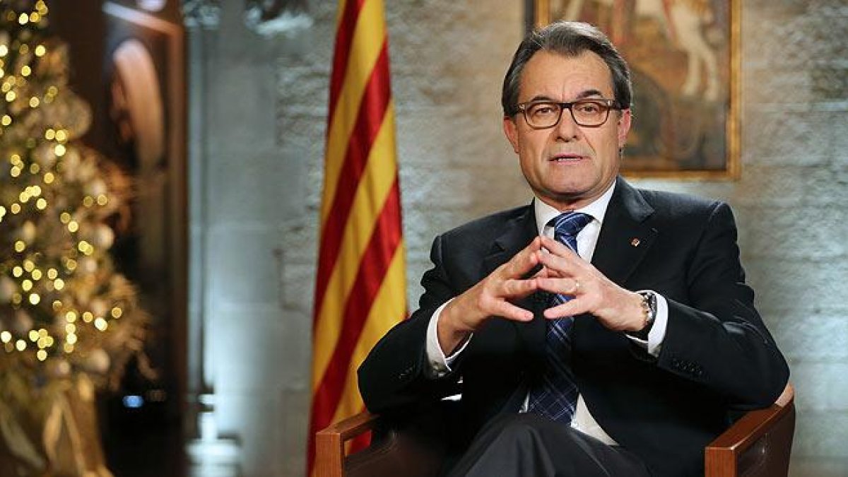 El 'president' Artur Mas se dirige a los catalanes en su mensaje institucional de fin de año.-