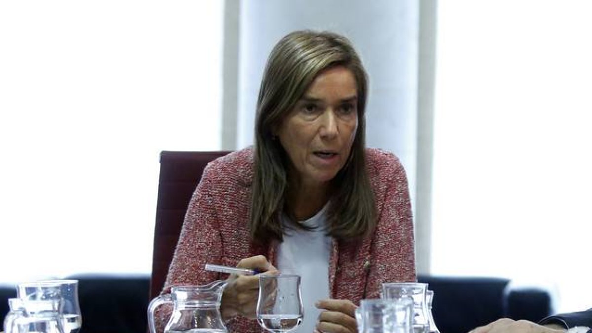 Ana Mato, reunida con consejeros de sanidad de la Comunidad de Madrid, personal del ministerio y médicos, este martes.-Foto: JUAN MANUEL PRATS