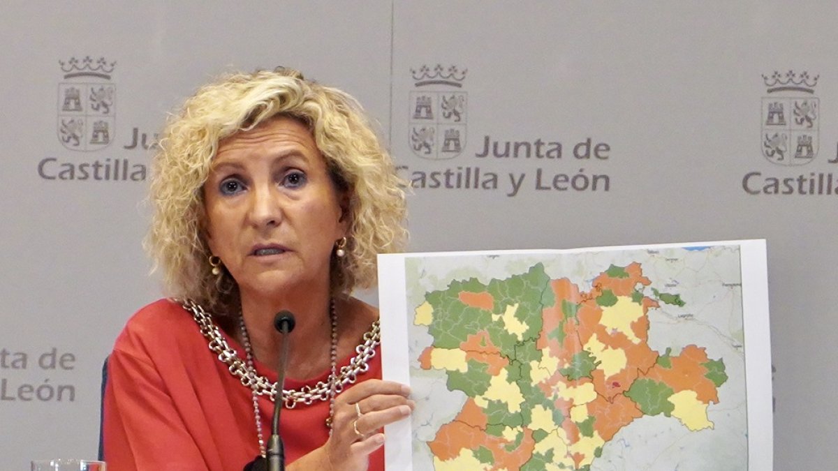 La consejera de Sanidad, Verónica Casado, durante la rueda de prensa posterior al Consejo de Gobierno. ICAL