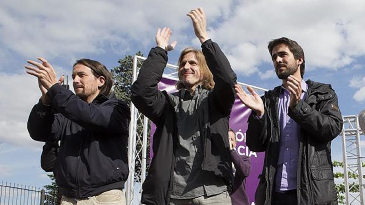 Pablo Iglesias, Pablo Fernández y Pedro de Palacio, en una imagen de archivo-E.M