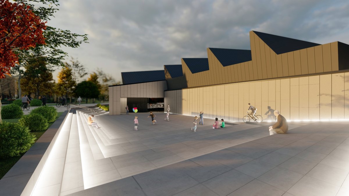 Recreación de la renovación del centro cívico Río Vena. ECB