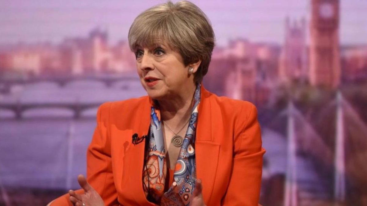 May interviene en un programa de la BBC, el 30 de abril, en Londres.-REUTERS