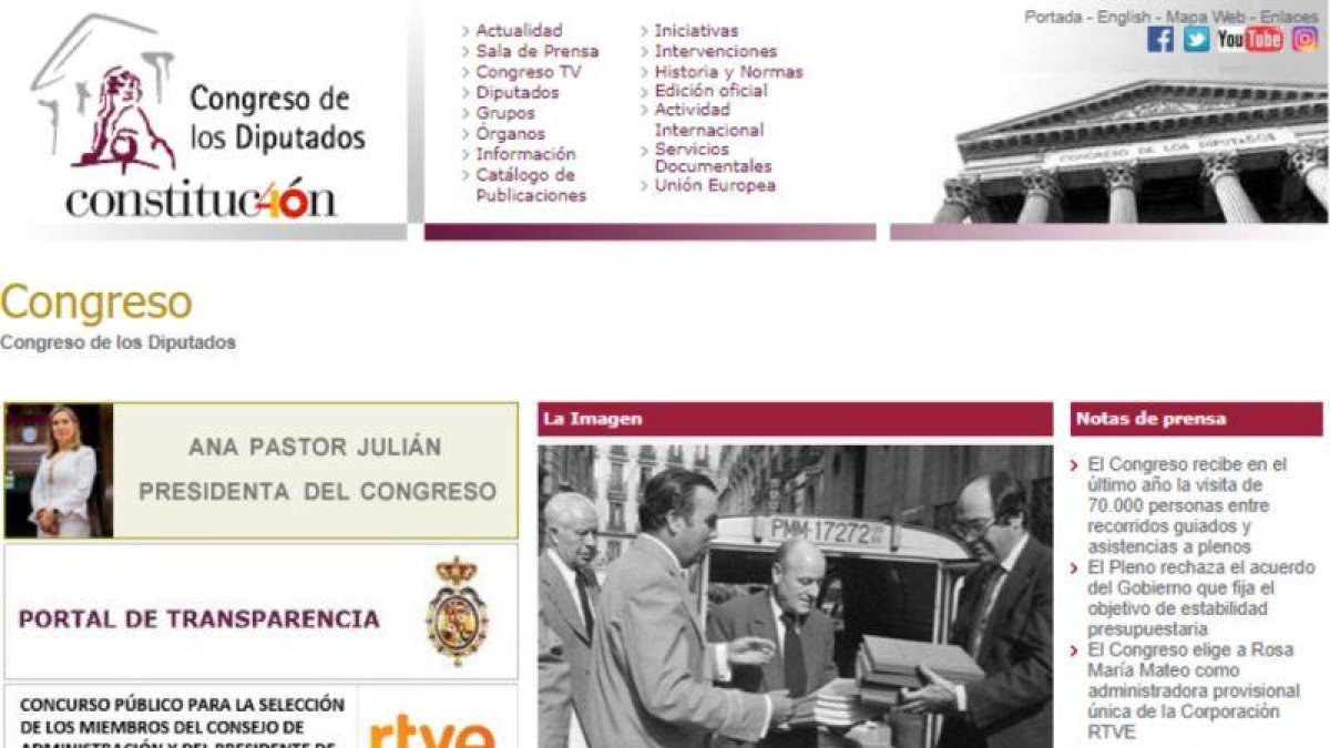 Congreso.es, la página web de la Cámara baja.-EL PERIÓDICO