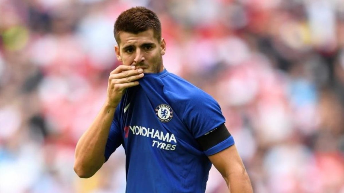 Morata, en un momento del partido de este domingo contra el Arsenal-TONY O BRIEN