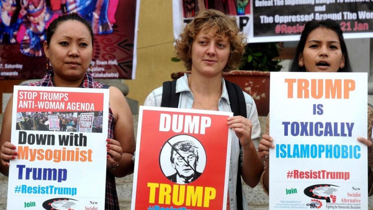Manifestación de mujeres en Bangalore (India).-JAGADEESH NV / EFE