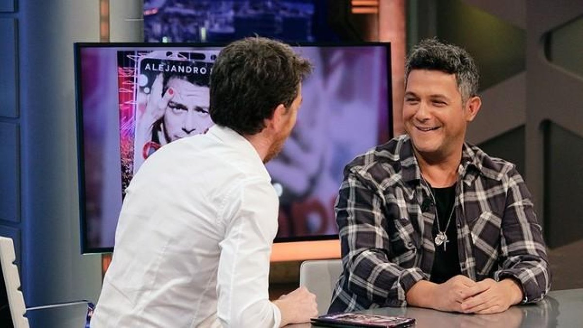 Pablo Motos y Alejandro Sanz, en 'El hormiguero'.-ATRESMEDIA