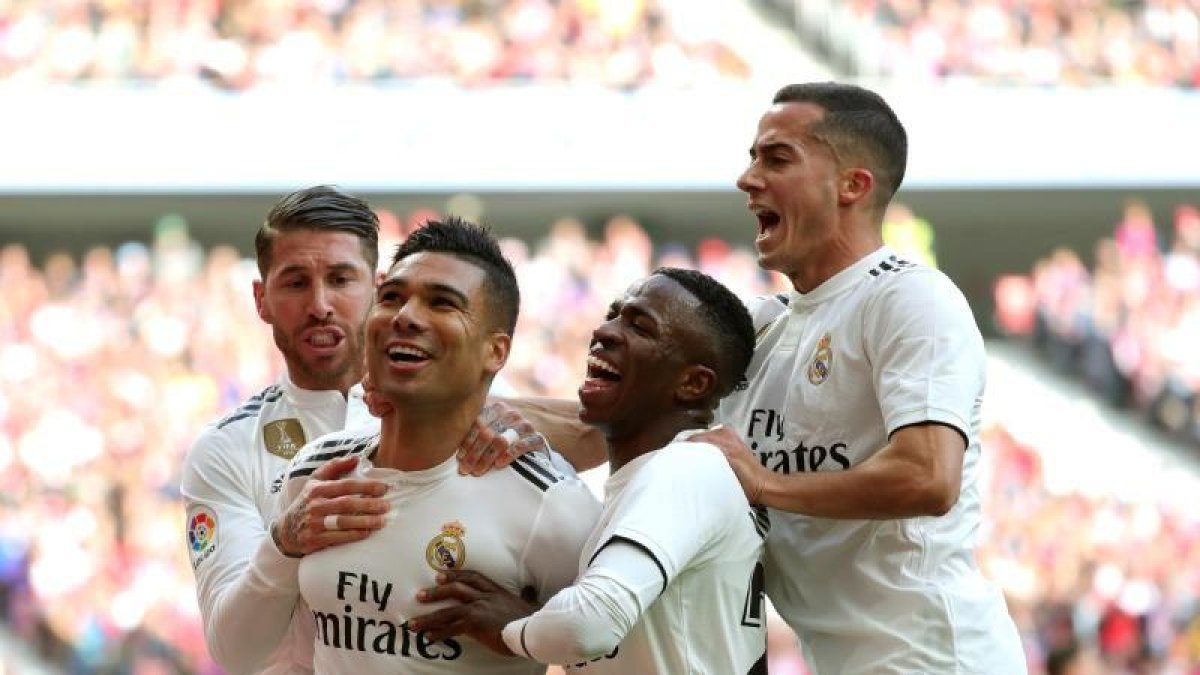 Casemiro celebra su gol.-EFE