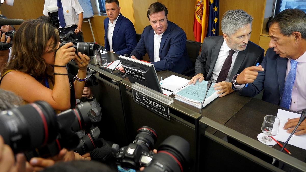 Fernando Grande-Marlaske, en la Comisión de Interior. /-JOSE LUIS ROCA