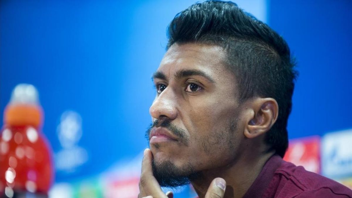Paulinho, en la rueda de prensa previa al duelo con el Olympiacos.-JORDI COTRINA