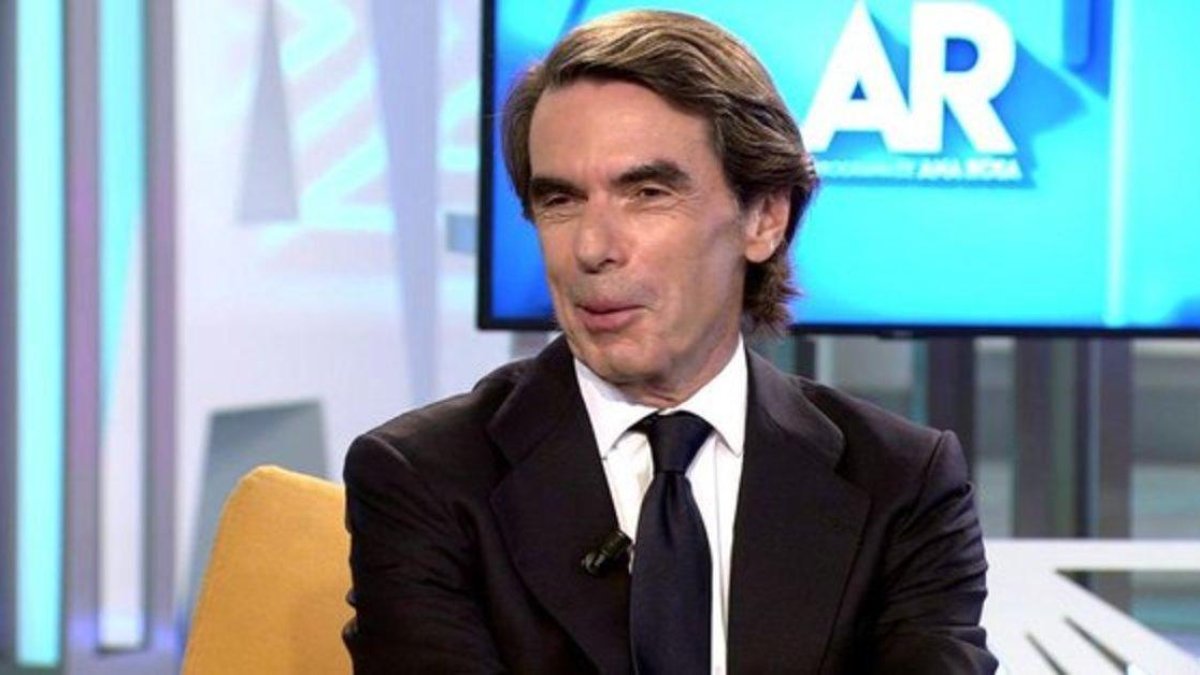 osé María Aznar durante la entrevista en Telecinco.-