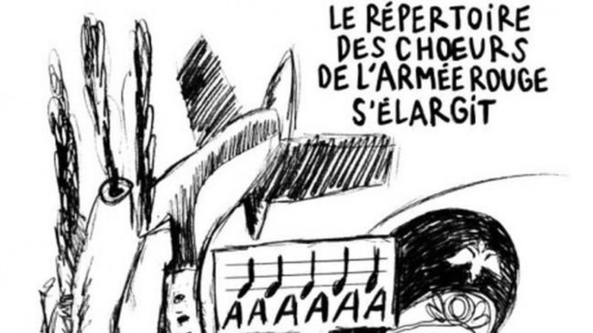 Caricatura de 'Charlie Hebdo' sobre el accidente del avión ruso.-