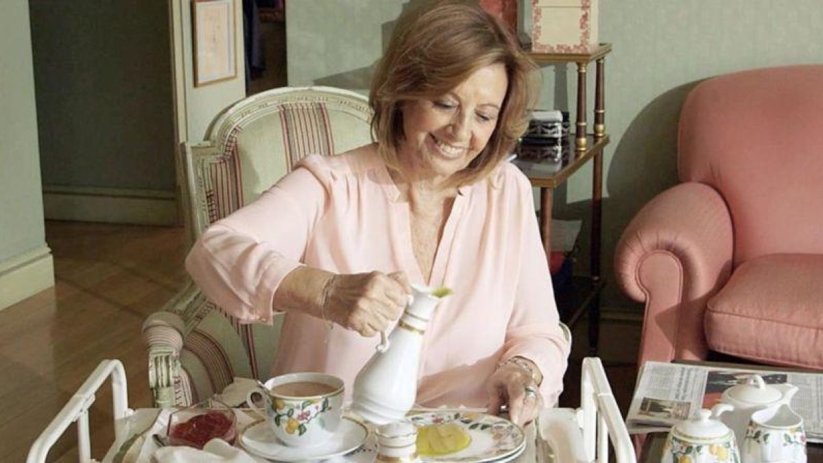 María Teresa Campos, en su finca de Las Rozas.-