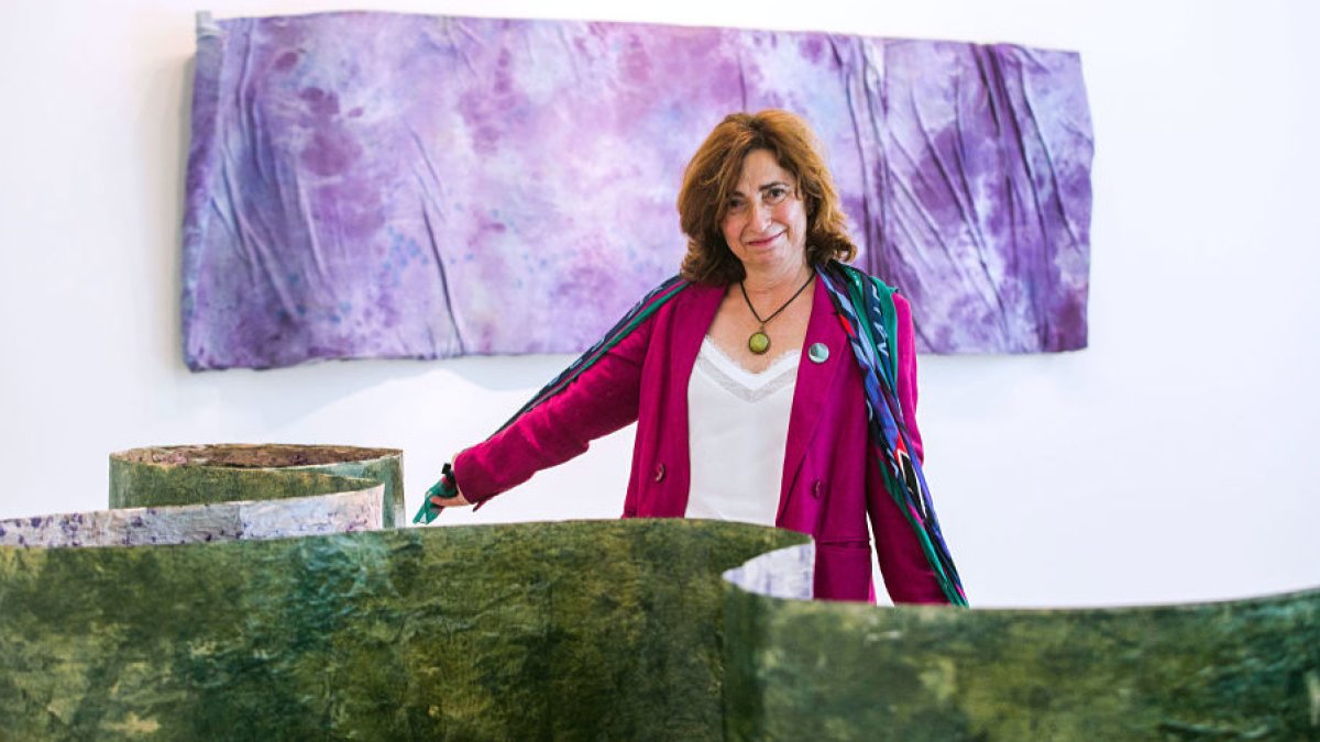 María José Castaño en la inauguración de su muestra 'Lemniscata. El Camino del Agua' en el CAB. TOMÁS ALONSO