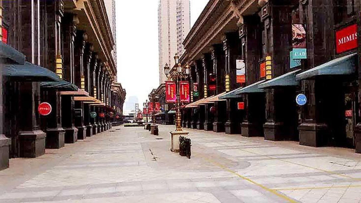 Imagen de una maqueta de la que sería la calle de Castilla y León con sus locales comerciales en Xi’an.-E.M.