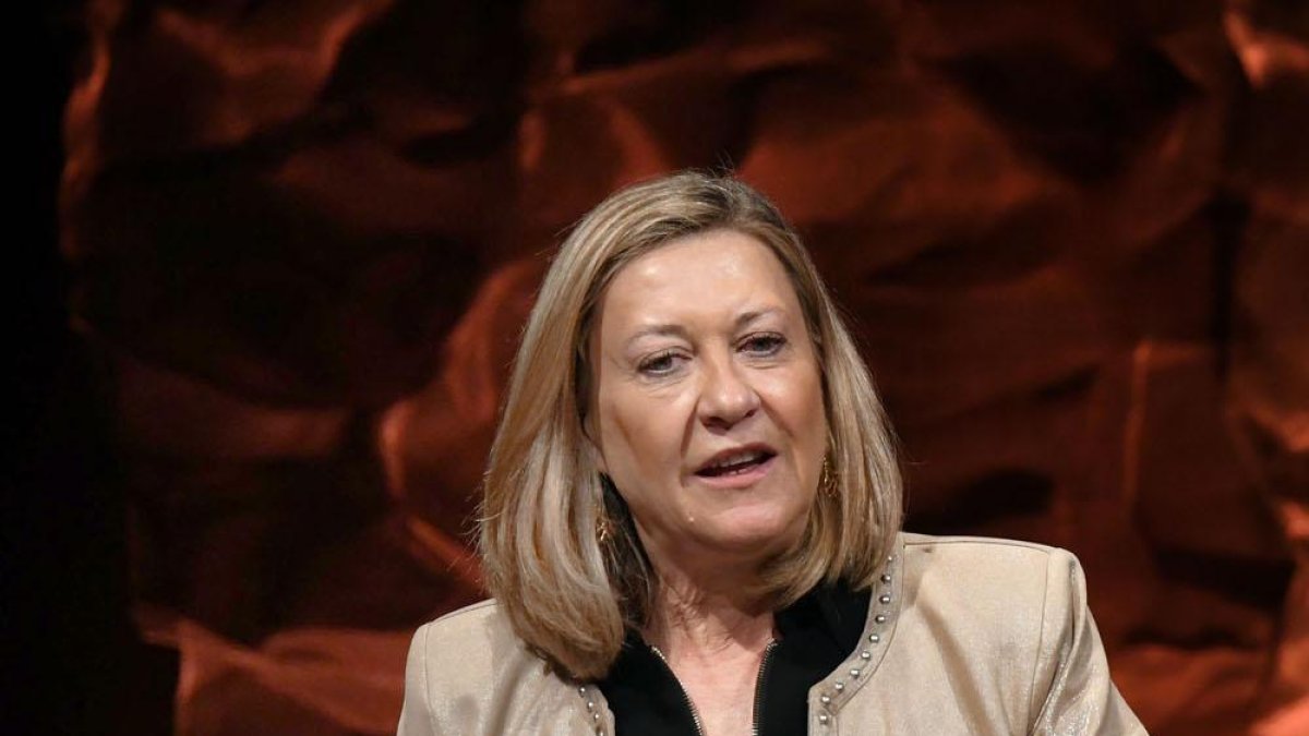 La consejera de Economía y Hacienda, Pilar del Olmo, ayer, en Miranda de Ebro.-ICAL