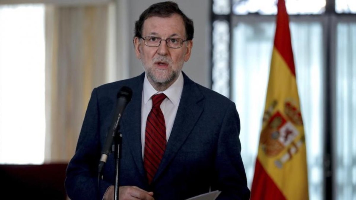 Mariano Rajoy, durante una conferencia en la residencia del embajador español en la ONU, este lunes.-EFE / JUANJO MARTÍN