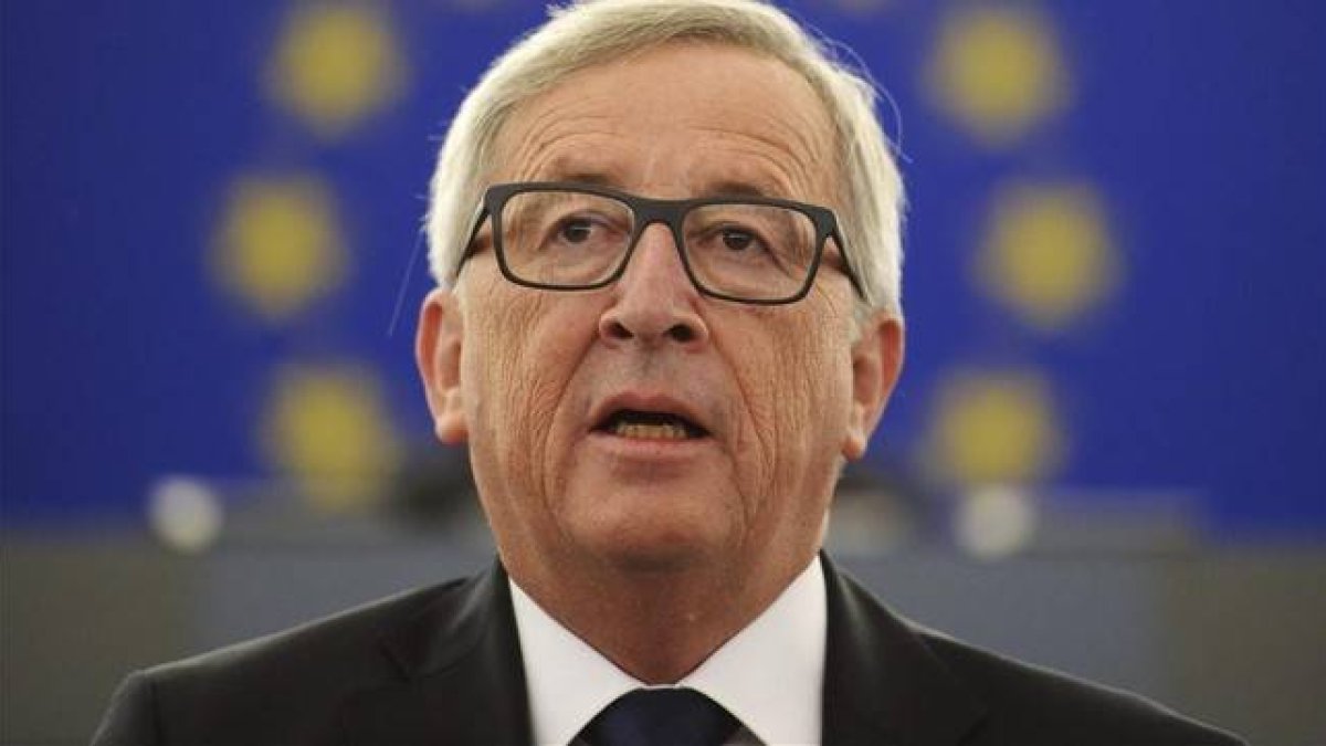 El presidente de la Comisión, Jean-Claude Juncker, en Estrasburgo.-